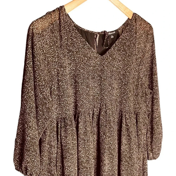 Madewell Crinkle Georgette V-Neck Babydoll Dress in Brushed Texture - Picture 6 of 16